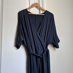 R29 x Eloquii Wide Leg Navy Jumpsuit